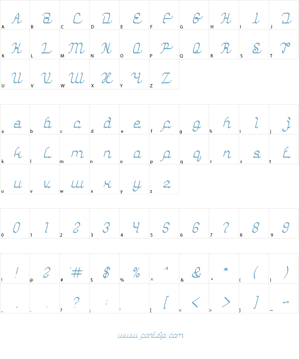 authentic love Font Character